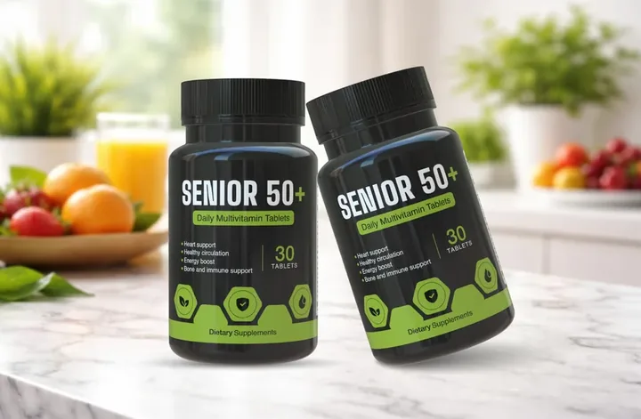 Senior 50+ supplement bottles